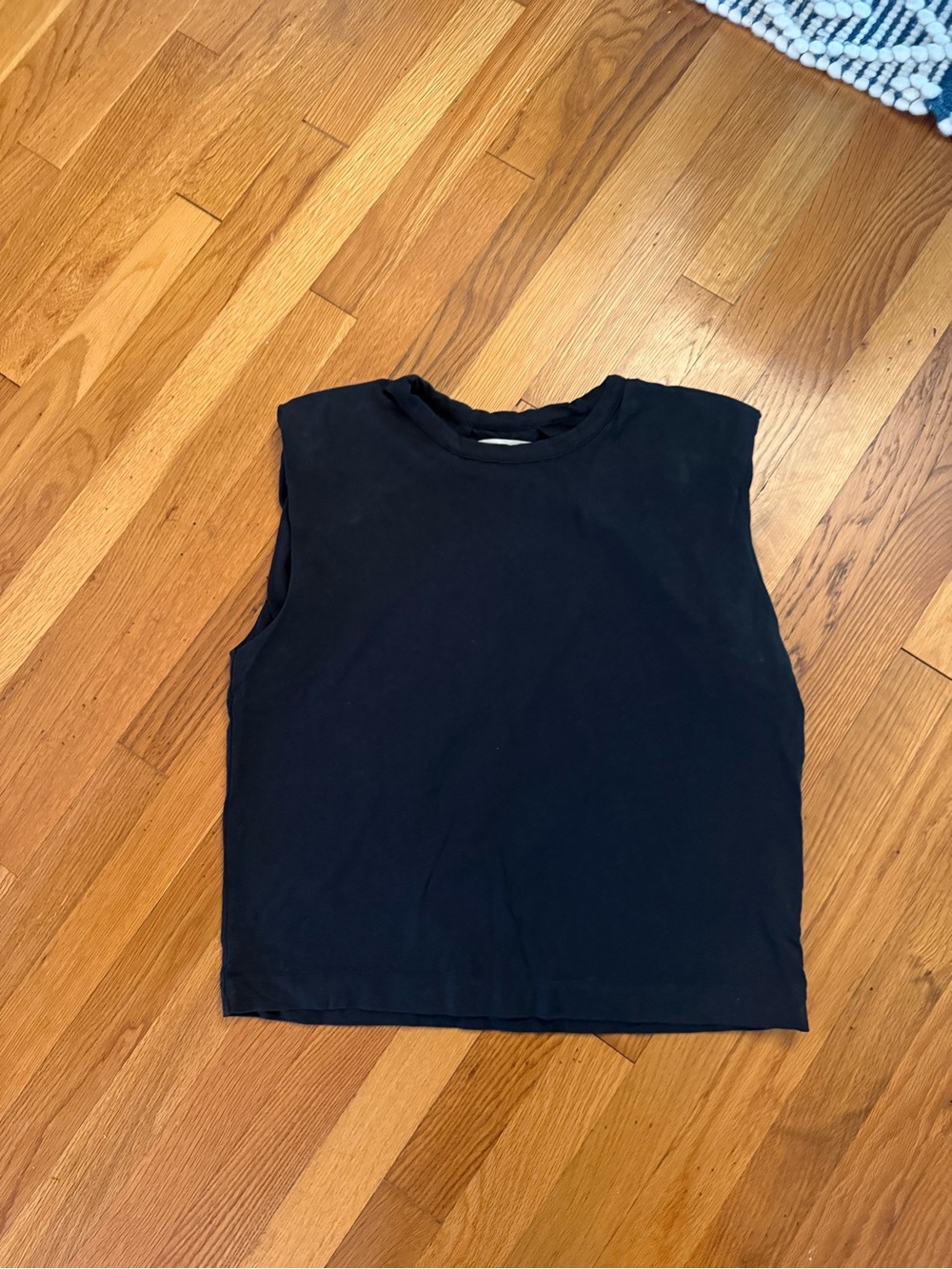 Madewell Black Shoulder Pad Muscle Tee Sleeveless Top
